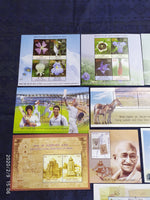 India 2013 Year Pack of 10 M/s on Mahatma Gandhi Railway Cricket Flower Temple MNH