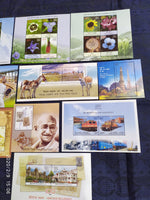 India 2013 Year Pack of 10 M/s on Mahatma Gandhi Railway Cricket Flower Temple MNH