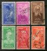 India 1952 Used Year Pack of 6 Stamps Indian Saints & Poets Kabir Tulsi Rabindranath Tagore - Phil India Stamps