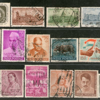India 1962 Used Year Pack of 15 Stamps Oil Refinery High Court Wildlife Malaria - Phil India Stamps