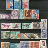 India 1968 Used Year Pack of 23 Stamps Agriculture Olympic Birds Ship Bose Curie - Phil India Stamps