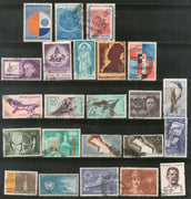 India 1968 Used Year Pack of 23 Stamps Agriculture Olympic Birds Ship Bose Curie - Phil India Stamps