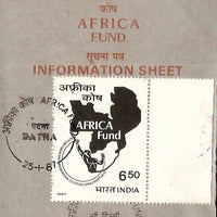 India 1987 Africa Fund Map Phila-1061 Cancelled Folder