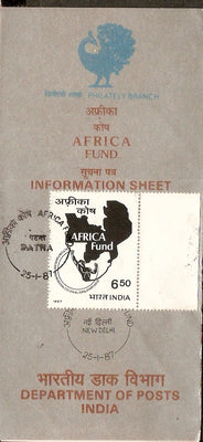India 1987 Africa Fund Map Phila-1061 Cancelled Folder