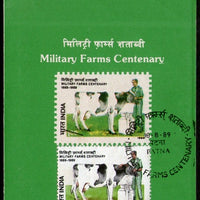 India 1989 Military Farms Dairy Centenary Phila-1206 Cancelled Folder