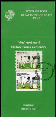 India 1989 Military Farms Dairy Centenary Phila-1206 Cancelled Folder