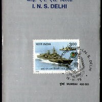India 1998 I.N.S Delhi Naval Ship Transport Military Phila-1652 Cancelled Folder