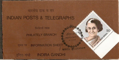India 1984 Indira Gandhi Phila-985 Cancelled Folder