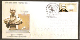 India 2009 Louis Braille Birth Bi-centenary Phila-2532 FDC
