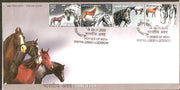 India 2009 Indigenous Horses of India Pet Animal Mammals 4v FDC