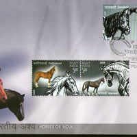 India 2009 Indigenous Horses of India Animal 4v Se-Tenant FDC