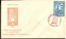 India 1961 Gauhati Refinery Phila-365 CALCUTTA Red FDC