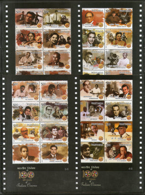 India 2013 100 Years of Indian Cinema Film Movie Art Set of 6 Sheetlets MNH