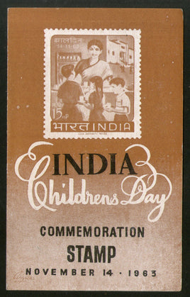 India 1963 Children's Day Phila-393 Blank Folder