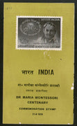 India 1970 Dr. Maria Montessori Centenary Phila-515 Blank Folder