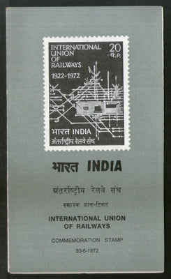 India 1972 International Union of Railway Phila-549 Blank Folder