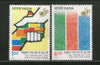 India 1995 United Nations Day Hand Flag Phila 1453-54 Set MNH