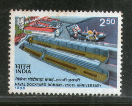 India 1986 Naval Dockyard Bombay Ship Phila-1030 MNH