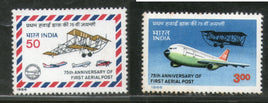 India 1986 First Arial Mail Flight Aeroplane Phila-1034-35 MNH