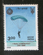 India 1986 Parachute Regiment Military Phila-1048 MNH