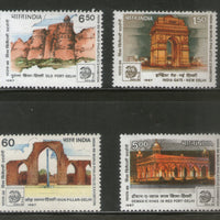 India 1987 INDIA-89 Delhi Landmarks Forts Phila-1097-1100 MNH