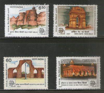 India 1987 INDIA-89 Delhi Landmarks Forts Phila-1097-1100 MNH