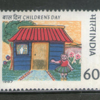 India 1987 National Children's Day Painting My Home Phila-1103 MNH