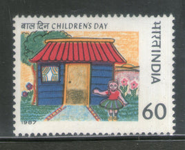 India 1987 National Children's Day Painting My Home Phila-1103 MNH