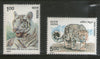 India 1987 White Tiger & Snow Leopard Wildlife Animal Phila-1109-10 MNH