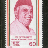 India 1988 Sheikh Mohammad Abdullah Phila-1129 MNH