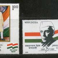 India 1988 Jawaharlal Nehru Birth Cent. 2v Phila-1169-70 MNH