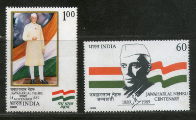 India 1988 Jawaharlal Nehru Birth Cent. 2v Phila-1169-70 MNH