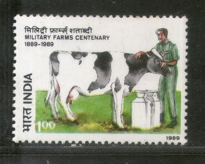India 1989 Military Farm Cow Dairy Phila-1206 MNH