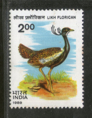 India 1989 Likh Florican Bird Wildlife Phila-1225 MNH