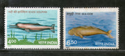 India 1991 Endangered Marine Mammals Fish Dolphin Phila-1269-70 MNH