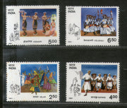 India 1991 Tribal Dances Costume Culture Phila 1276-79 MNH