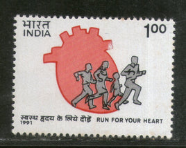 India 1991 Run For Heart Health Medicine Phila-1318 MNH