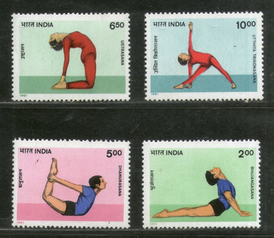 India 1991 Yogasana Health Fitness 4v Phila-1320-23 MNH