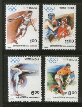 India 1992 XXV Olympics Barcelona Sport 4v Phila-1339-42 MNH