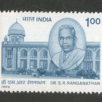 India 1992 Dr. S. R. Ranganathan 1v Phila-1346 MNH