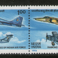 India 1992 Diamond Jubilee Indian Air Force I.A.F Setenant Phila-1351 MNH