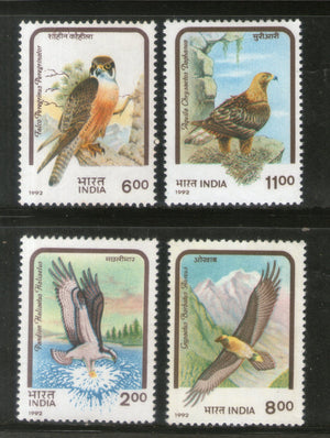 India 1992 Birds of Prey 4v Phila-1359-62 MNH