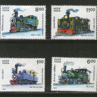 India 1993 Mountain Locomotives Railway 4v Phila-1374a MNH