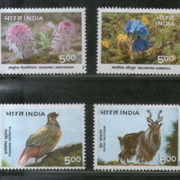 India 1996 Himalayan Ecology Bird Animals Flower 4v Phila-1488-91 MNH
