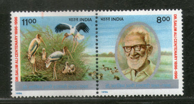 India 1996 Dr. Salim Ali Ornithologist Bird Wildlife Phila 1511 Setenant MNH