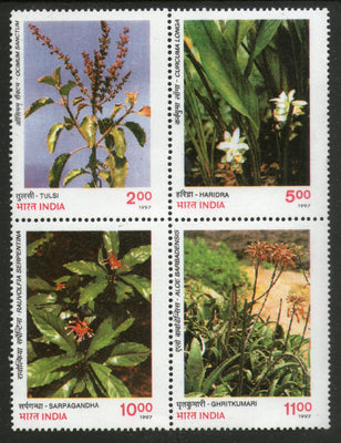 India 1997 Indian Medicinal Plants Tree Flower Phila-1581 Se-tenant MNH