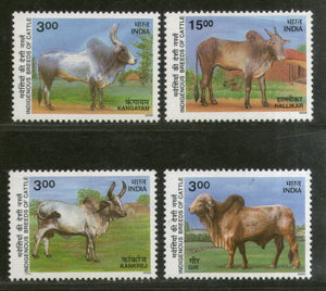 India 2000 Indigenous Breeds of Cattle Phila-1758-61 MNH