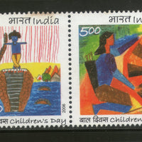 India 2006 Children's Day Paintings Krishna & Karna Phila-2225 Se-tenant MNH