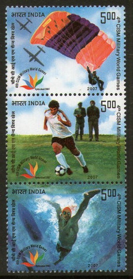India 2007 CISM Military World Games Phila-2404 Setenant MNH