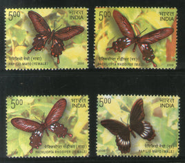India 2008 Endemic Butterflies Moth Insect 4v Phila 2338a MNH